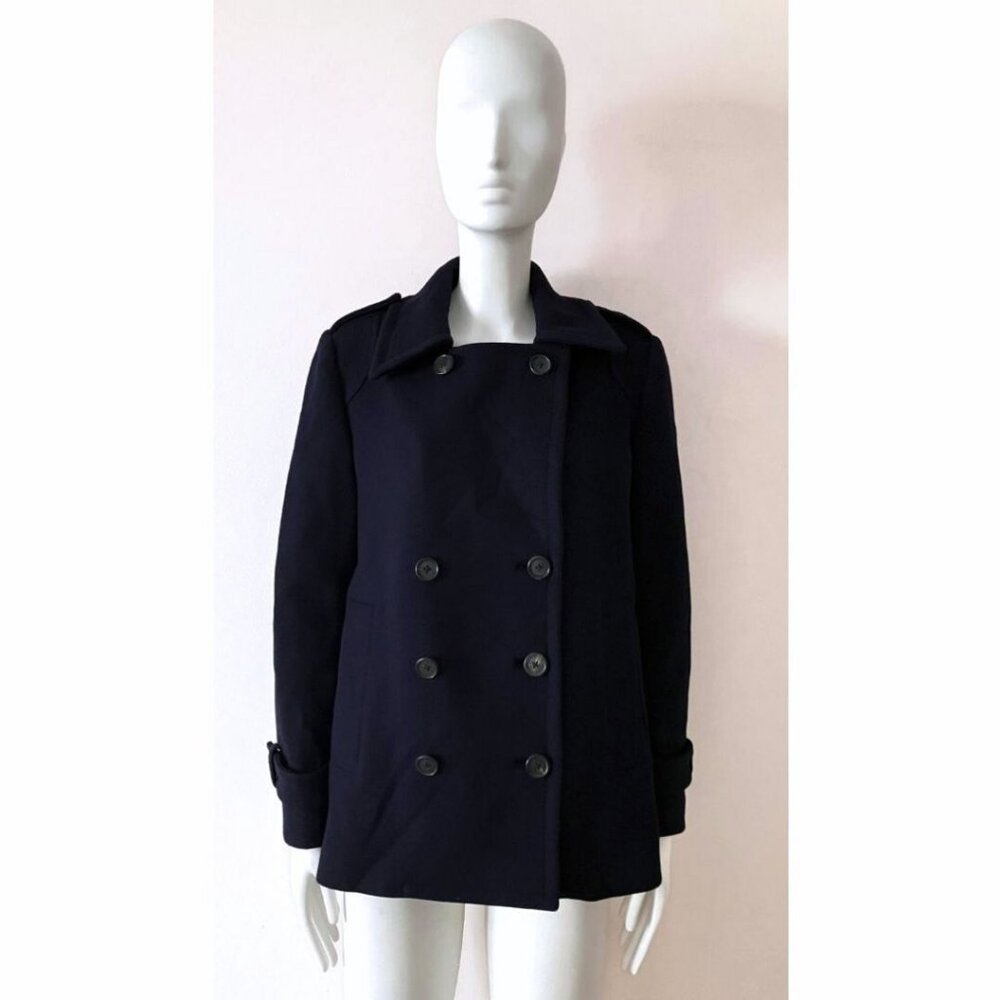 Proenza Schouler Wool-blend Double Beasted Peacoat Navy Size 8
